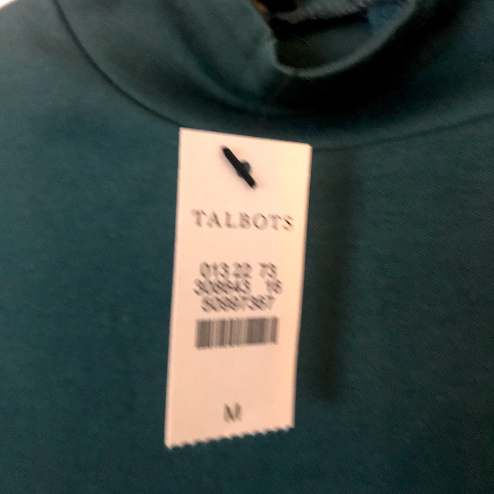 Talbot's teal mock turtle neck